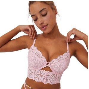 For Love And Lemons Blush Lace Bralette